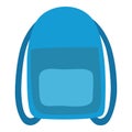 Textile school blue backpack icon cartoon vector. Bag pack