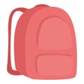 Textile school red backpack icon cartoon vector. Bag pack