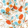 Textile seamless pattern of balls with texture circles Royalty Free Stock Photo