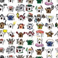 Textile seamless pattern of internet memes Nichosi