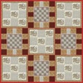 textile snippets for a brown and beige quilt Royalty Free Stock Photo