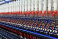 Textile spindles on the production line Royalty Free Stock Photo