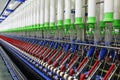 Textile spindles on the production line Royalty Free Stock Photo