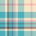 Textile tartan plaid of check fabric seamless with a background pattern texture vector Royalty Free Stock Photo