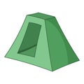 Textile tent icon, cartoon style