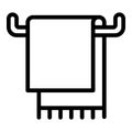 Textile towel icon, outline style