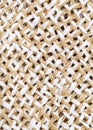 Weaving of straw hat from natural toyo fibers Royalty Free Stock Photo