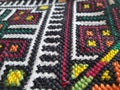 Textile. Traditional cross-stitch. Vintage Ukrainian cross-stitch. Juicy colors.