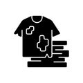 Textile waste black glyph icon