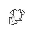 Textile waste line icon