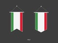 2 style of Italy flag. Ribbon versions and Arrow versions. Both isolated on a black background Royalty Free Stock Photo