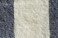 White and blue striped cotton fabric macro closeup Royalty Free Stock Photo