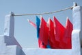 Textiles hanging for dry