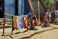 Textiles at a market in Zimbabwe