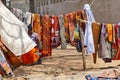 Textiles at a market in Zimbabwe