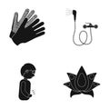 Textiles, medicine, ecology and other web icon in black style., flower, plants, nature, icons in set collection.