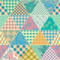 Textille patchwork pattern. Seamless Vector image.