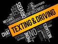 Texting and Driving word cloud collage