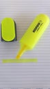 Textmarker  for highlighting important yellow  texts! Royalty Free Stock Photo