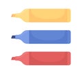 Textmarkers semi flat color vector objects set Royalty Free Stock Photo