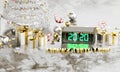 2020 texts in Digital Clock LED light happy new years Royalty Free Stock Photo