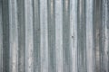 Textural background of gray corrugated metal sheet or profiled panel. Royalty Free Stock Photo