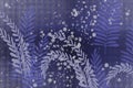 Textural hand drawn fern and leaves dotted Japanese style faded denim indigo blue batik look unique design background