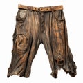 Textural Paint Effects: Black Man\'s Brown Shorts On White Background