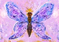 textural pink and purple butterfly design