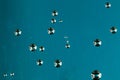 Texture of r bubbles in water on blue backroud Royalty Free Stock Photo