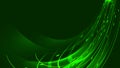 The texture of abstract green magical glowing bright shining neon lines of waves strips of threads of energy