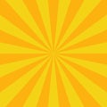Abstract yellow background vector. Modern pop art banner with sun rays Royalty Free Stock Photo