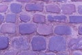 Texture Ancient Cobblestone Roadway Close-up Violet Color