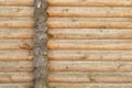 Texture of a ancient wall of wooden logs, abstract background Royalty Free Stock Photo