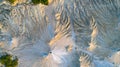 Texture, landscape view from above aerial view in Buzau Romania mud volcanos