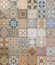 Texture - Array of colorful Mediterranean style square tiles