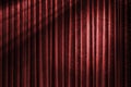 Asian style red curtain in vintage theatre with light