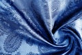 Texture, background blue, dark blue, navy blue, sapphirine,  blushful fabric with a paisley pattern.based on traditional Asian Royalty Free Stock Photo