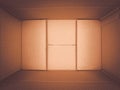 Texture background brown paper box , Empty open rectangular cardboard box Royalty Free Stock Photo