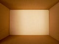 Texture background brown paper box , Empty open rectangular cardboard box Royalty Free Stock Photo