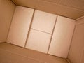 Texture background brown paper box , Empty open rectangular cardboard box Royalty Free Stock Photo