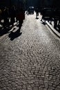 texture background of cobblestone paved street