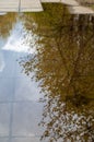Texture background of fabric. Spring landscape, a puddle of melt Royalty Free Stock Photo