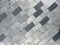 Texture background gray rectangular tile obliquely.