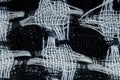 Texture of the background image. Close-up. cloth in a box. Threads white and black Royalty Free Stock Photo