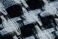 Texture of the background image. Close-up. cloth in a box. Threads white and black Royalty Free Stock Photo