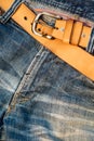 Texture background of jeans , Pocket and belt detail