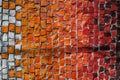 Texture background of mosaic multi colored stones on the wall.