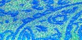 Texture background, pattern. blue brocade fabric. Organza brocade fabric - shepherd, with a crunchy palm. It has a large yarn-dyed