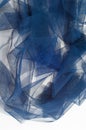 Texture, background, pattern. Blue ribbon in a small grid. Wide Royalty Free Stock Photo